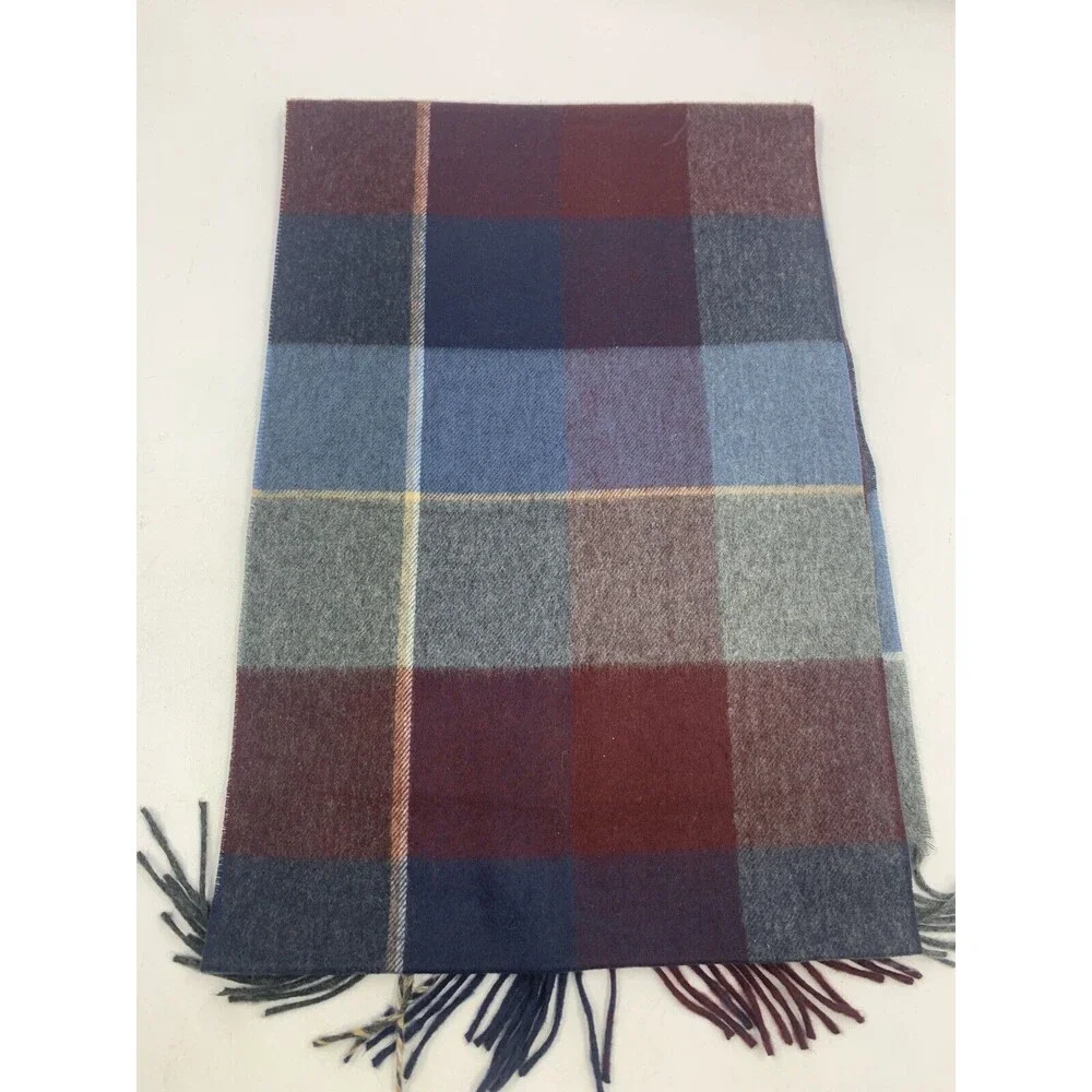 Stafford Mens Scarf Fringe Warm Soft Business Casual Fleece Plaid Flannel NEW